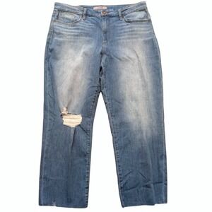 Joe's Jeans NWT Womens 34 Boyfriend Cropped Ripped Knee Frayed Hems Denim NEW